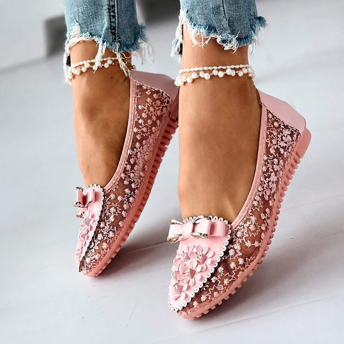 Lace Blossom Flats