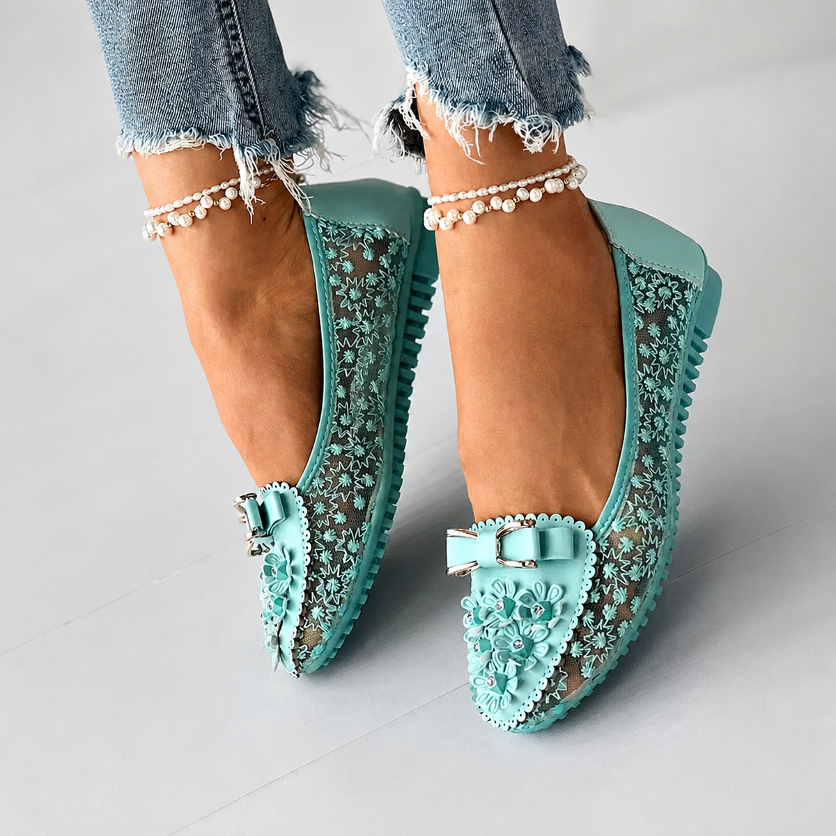 Lace Blossom Flats